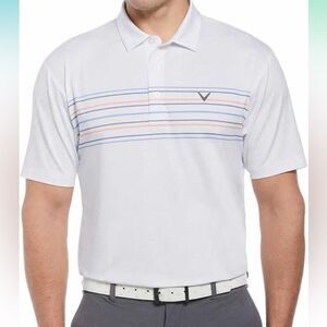 Callaway Men’s‎ Performance Golf Polo opti dri Chest Stripe White XL